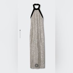 Mango Sequin halter dress